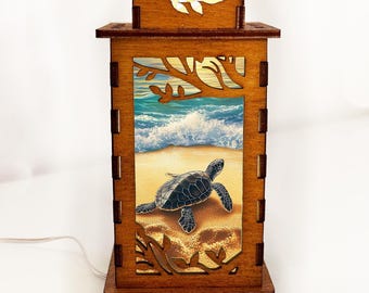 Handmade Sea Turtle Lamp: Coastal Dining Lighting - Etsy