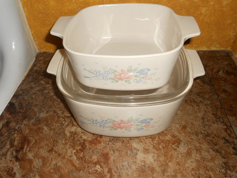 Vintage CORNINGWARE Casserole DISHES 1.5 & 3 Liter SYMPHONY Comes With