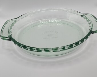 Moule à tarte en verre vert MSE de 1 pinte vintage avec bords festonnés - 23 cm (9 po.)