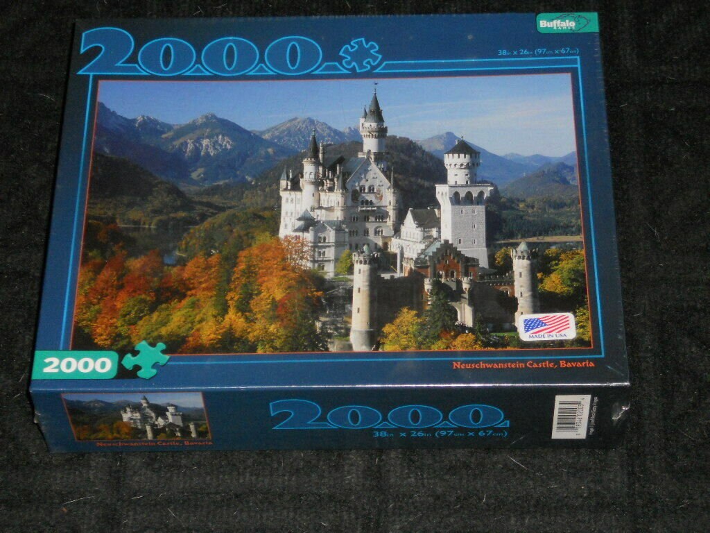 Buffalo Games 38x26 Winter at Neuschwanstein Castle Jigsaw Puzzle 2000 PC for sale online 