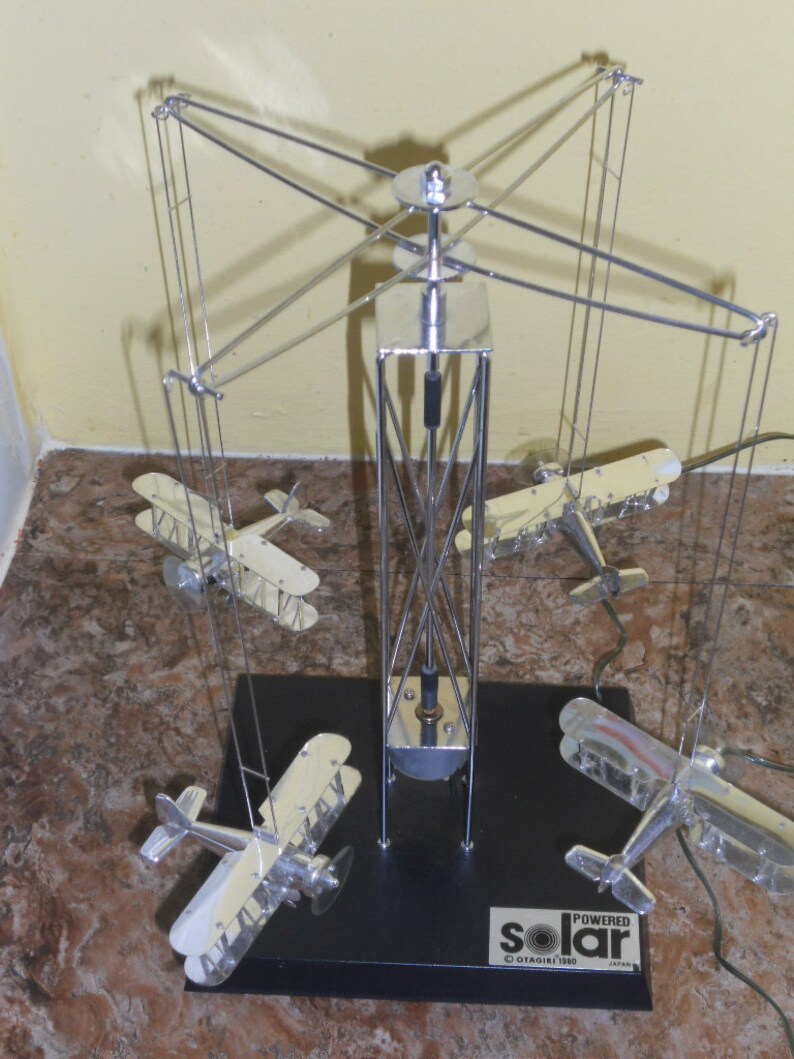 Vintage OTAGIRI Japan SOLAR Biplane Mobile Sculpture Comes With Box Etsy