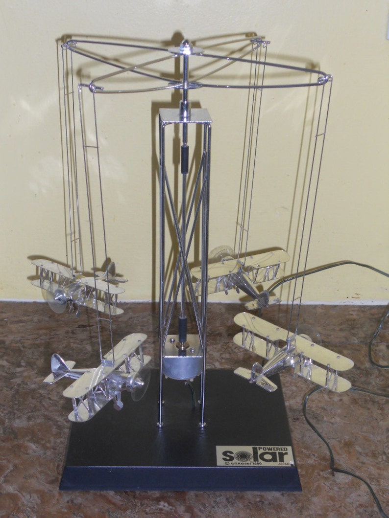 Vintage OTAGIRI Japan SOLAR Biplane Mobile Sculpture Etsy