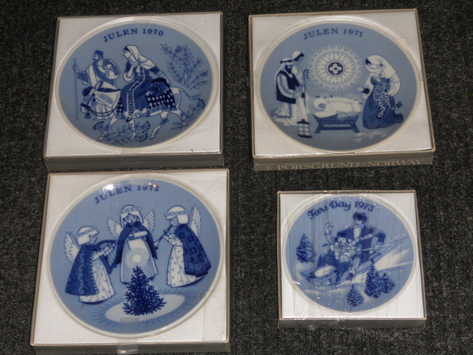 Vintage PORSGRUND NORWAY Winter/christmas PLATES Lot of 4 Etsy