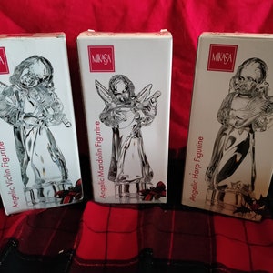 MIKASA ANGELIC FIGURINES-Mandolin, Violin, Harp Lot of 3