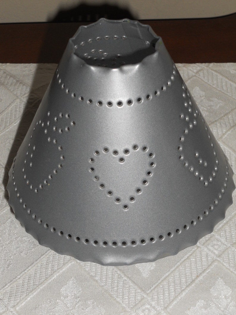 Vintage Small PUNCHED TIN Candle SHADE Apple & Heart Pattern - Etsy