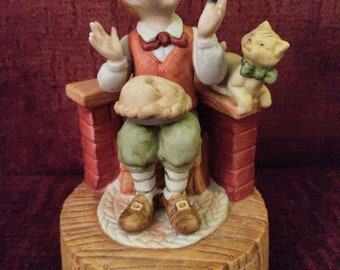 Vintage SCHMID Little Jack Horner Music Box-Plays "Happy Days Are Here Again"