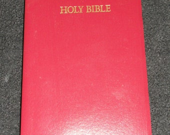 Vintage Nelson KJV King James Version Maroon HOLY BIBLE Scriptures Red Letter 1996
