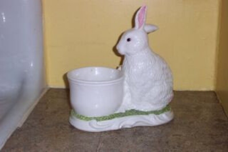 Vintage Oggetti Easter Bunny Rabbit Glazed Ceramic Garden Planter Made ...