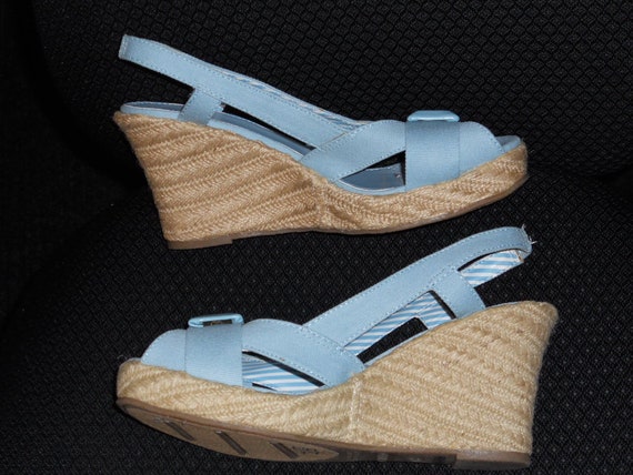 GITANO WOMEN'S Ladies SHOES Fabric Heel Wedges/slingback 8 - Etsy