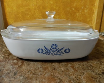 CORNINGWARE Blue Cornflower 10 Inch Casserole Dish w/ Lid