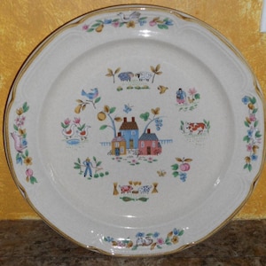 Vintage Stoneware Large Dinner Plate Heartland Pattern by International China