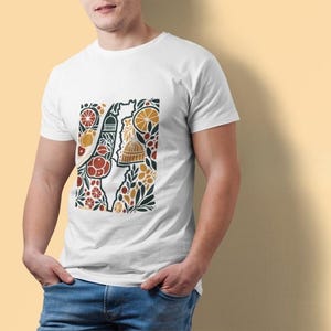 -shirt Palestine | ElQuds - T-shirt unisexe à imprimé carte | T-shirt en coton doux