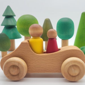 Peg people cars, Wood cars for peg people, pretend play,