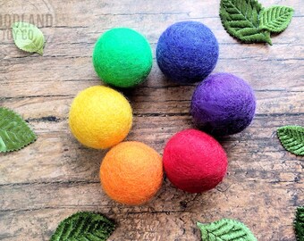 Toddler toys, toddler sensory play, Montessori toddler toys, toddler Montessori, color matching, large wool balls