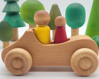 Peg people cars, Wood cars for peg people, pretend play,