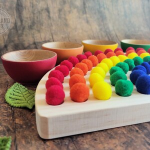 Montessori color sorting rainbow board Montessori wood toys Montessori materials occupational therapy fine motor skills image 10