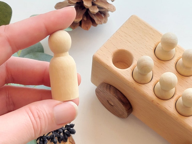 Pretend Play Toys & Games peg people bus Wood car toy for peg people awaji-omiyage.com