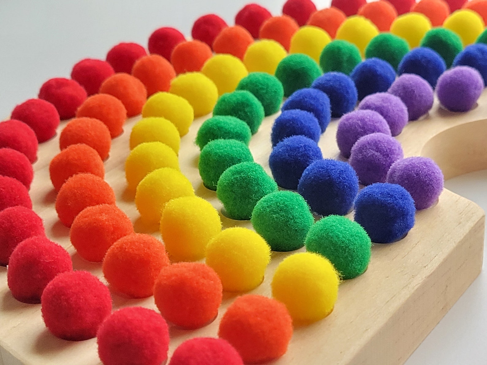 Rainbow Sorting Board Montessori Wood Toys Montessori Color Etsy