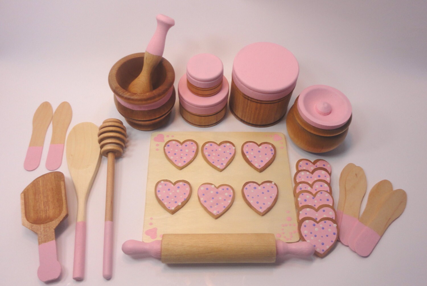 Kids Baking Set Wood toy bake set Play food Over 25 Piece Etsy