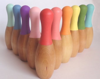 Wood bowling set