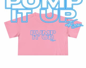 Pump It Up With Sue | The substance | Margaret Qualley | Crop Top Tee | Blue Outline