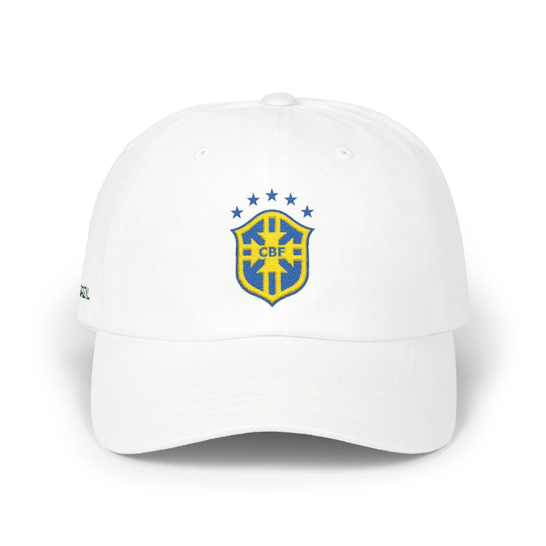 Brazil Soccer Emblem Classic Dad Cap | Brazilian Football Hat image 1