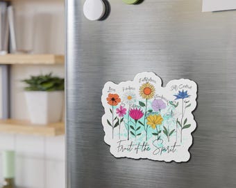 Inspirational Die-Cut Magnet, Fruit of the Spirit Fridge Magnet, Christian Religious Gift, Positive Quote Magnet, Bible Verse Magnet,