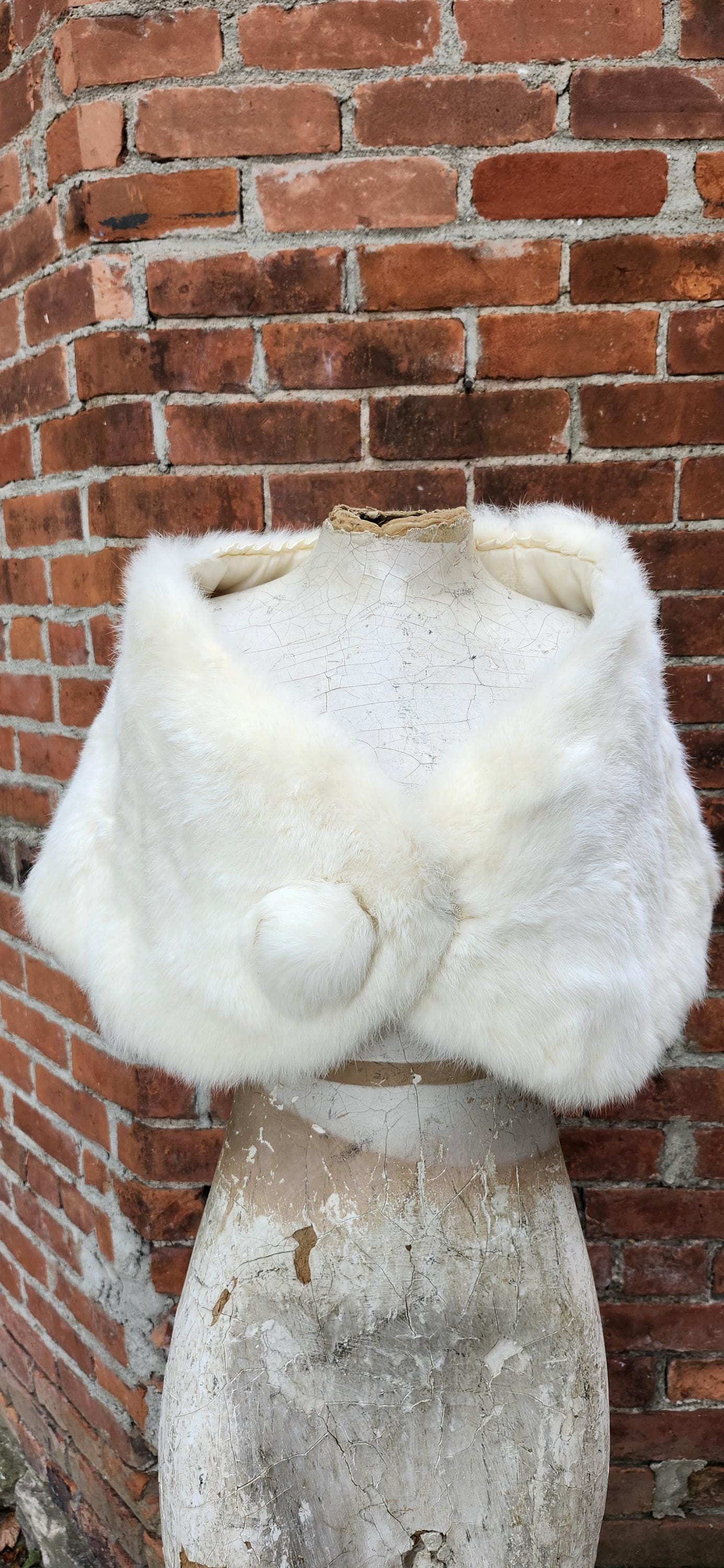 white rabbit fur shawl
