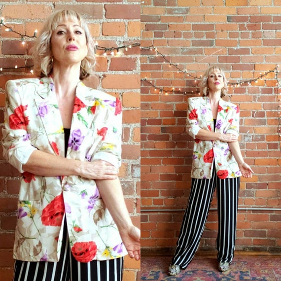 vintage 80s Evan Pacone blazer bold shoulders flor