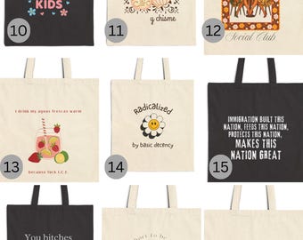 Activist Canvas Tote Bag, Social Justice Designs