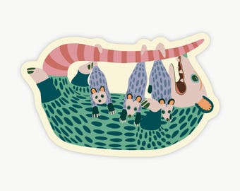 Sticker Opossum animaux Alebrije : Sticker vinyle art folklorique mexicain