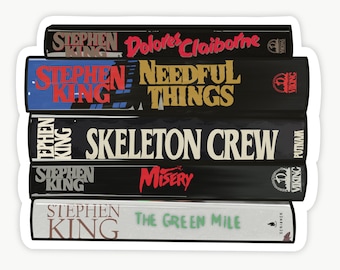 Stephen King Book Stack Sticker: Horror Novel Vinyl Decal