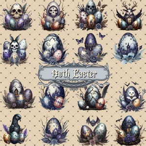 Pasqua gotica, Clipart pasquale gotica, Clipart PNG, Clipart pasquale fantasy, Clipart acquerello stampabile, Download digitale, PNG di alta qualità