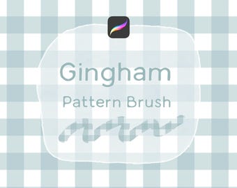 Gingham Pattern Procreate Brush / download immediato, iPad, illustrazione, disegno a mano, dimensione del colore regolabile, digitale, download immediato