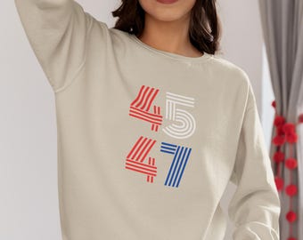 Sudadera unisex Trump 45 47, sudadera con capucha Trump 2024, sudadera Trump, sudadera con capucha conservadora, sudadera patriótica, suéter de elección republicana
