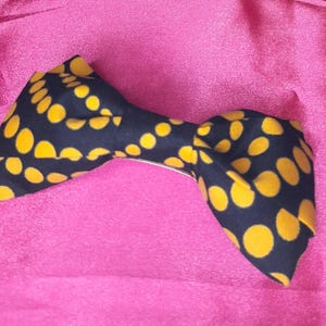 African print hair ribbon bow (black)