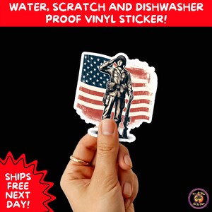 VETERAN STICKERS | Veteran Made Patriotic Vinyl Decals for Military Support, Army Navy Marine Veteran Gifts, American Flag Bumper Sticker