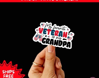 VETERAN STICKERS | Veteran Made Patriotic Vinyl Decals for Military Support, Army Navy Marine Veteran Gifts, American Flag Bumper Sticker