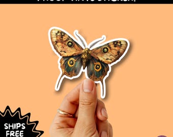 GOTH MOTH STICKERS | Gothic Insect Vinyl Stickers, Dark Aesthetic Stickers for Laptops Journals, Spooky Bug Stickers, Moth Witchy Decor