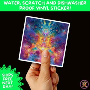 PSYCHEDELIC ART STICKERS | Trippy Groovy Vinyl Decals for Journals, Water Bottles, Laptops, Hippie Aesthetic Stickers for Vibe Lovers