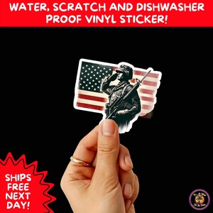 VETERAN STICKERS | Veteran Made Patriotic Vinyl Decals for Military Support, Army Navy Marine Veteran Gifts, American Flag Bumper Sticker