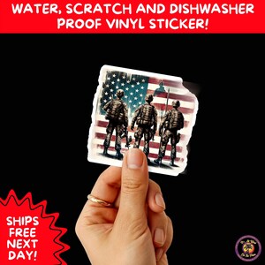 VETERAN STICKERS | Veteran Made Patriotic Vinyl Decals for Military Support, Army Navy Marine Veteran Gifts, American Flag Bumper Sticker