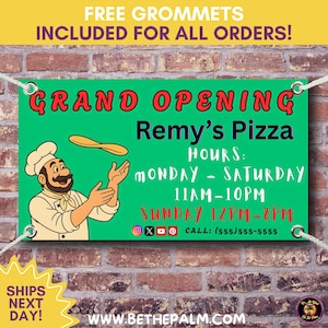GRAND OPENING BANNER, Custom Grand Opening Sign, Small Business Vinyl Banner, Indoor Outdoor Event Sign, Shop Grand Opening Decor