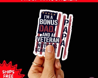 VETERAN STICKERS | Veteran Made Patriotic Vinyl Decals for Military Support, Army Navy Marine Veteran Gifts, American Flag Bumper Sticker