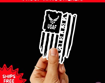 VETERAN STICKERS | Veteran Made Patriotic Vinyl Decals for Military Support, Army Navy Marine Veteran Gifts, American Flag Bumper Sticker