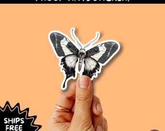 GOTH MOTH STICKERS | Gothic Insect Vinyl Stickers, Dark Aesthetic Stickers for Laptops Journals, Spooky Bug Stickers, Moth Witchy Decor