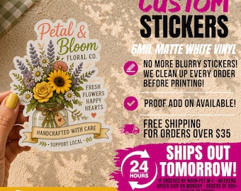 CUSTOM VINYL STICKERS | Personalized stickers | Waterproof die cut decals | Laptop water bottle stickers | Custom order