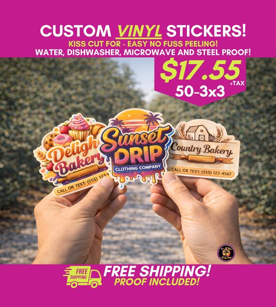 CUSTOM STICKERS ANY | any shape any color stickers, personalized vinyl stickers, die cut custom stickers