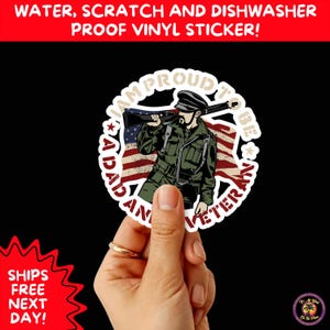 VETERAN STICKERS | Veteran Made Patriotic Vinyl Decals for Military Support, Army Navy Marine Veteran Gifts, American Flag Bumper Sticker