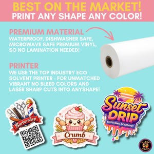 CUSTOM STICKERS ANY | any shape any color stickers, personalized vinyl stickers, die cut custom stickers image 6